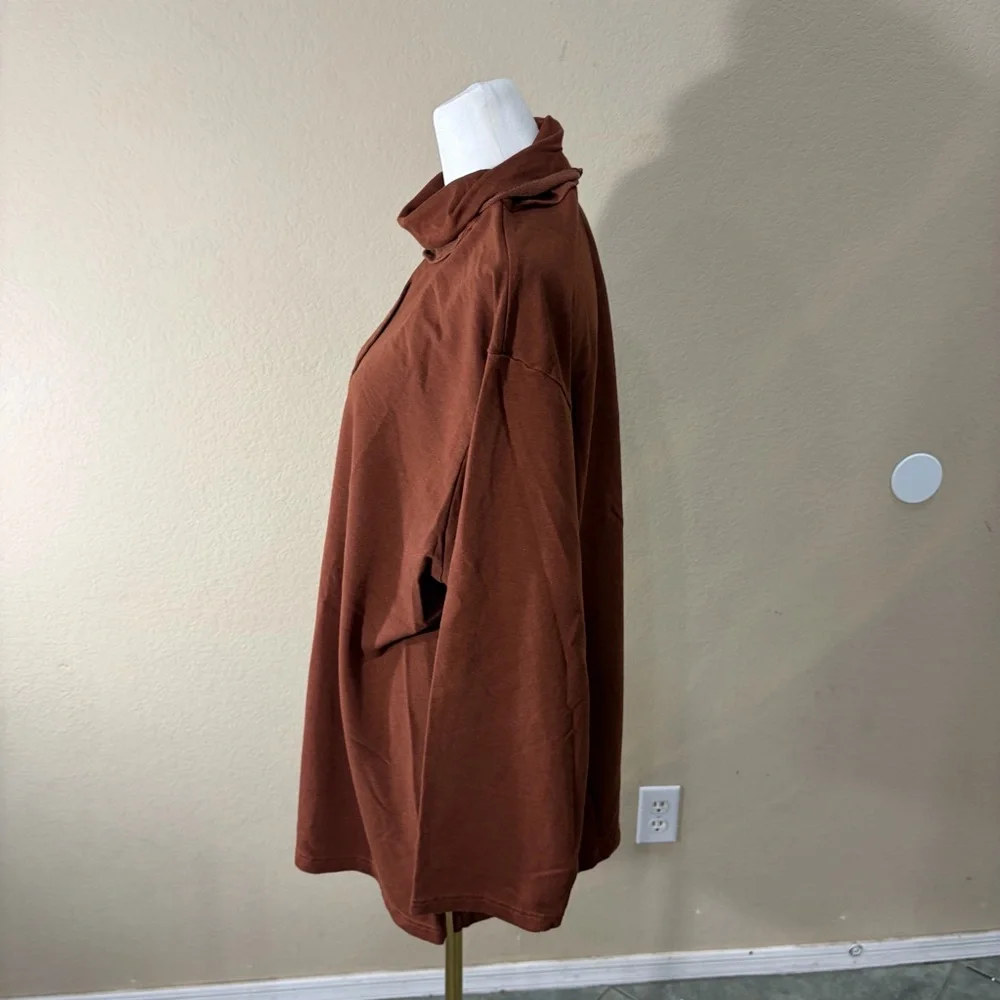 Bryn Walker Tunic Brown Sweater Top L Oversize Bamboo Organic Cotton Lagenlook - Picture 4 of 12